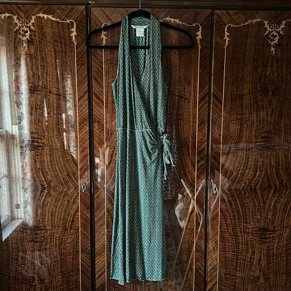 Max Studio Sleeveless Wrap Dress Size Small Deco Graphic Pattern